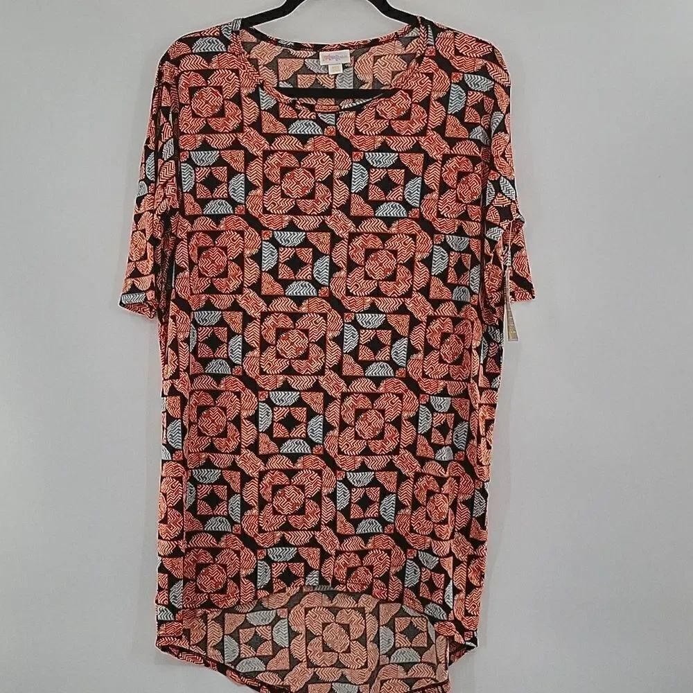 3 For$20 LuLaRoe Black shirt w/ Orange&Blue design size XXS